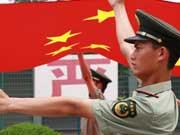 Getting close to flag-raising soldiers at the YOG