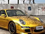 A Porsche gilded in gold