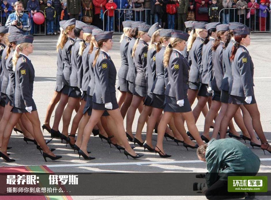 Foreign female soldiers in military parades 