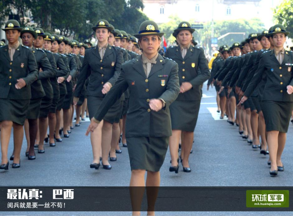 Foreign female soldiers in military parades 