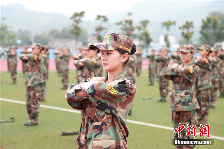 Campus belle in military training