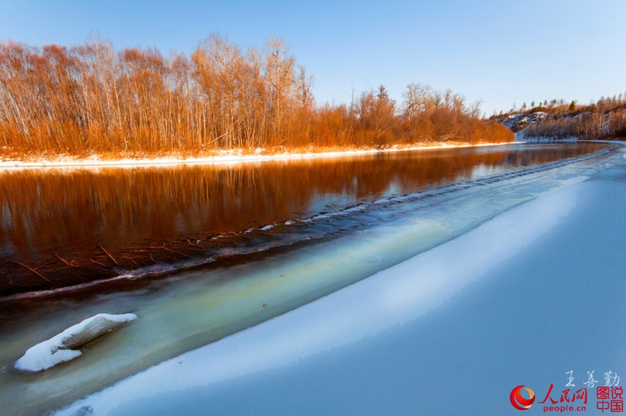 Tranquil winter scenery of the Greater Khingan Mountains