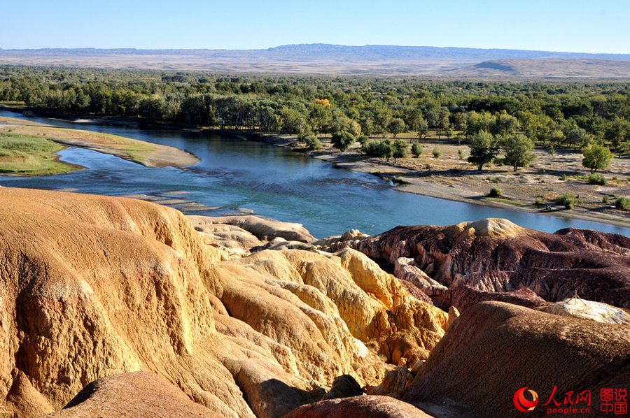 Amazing scenery of Rainbow Beach in Xinjiang