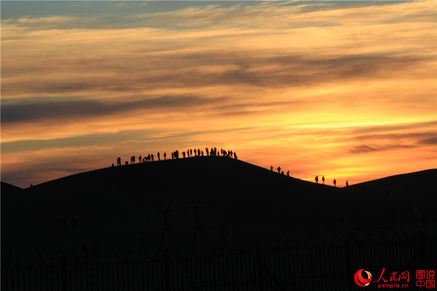 Badain Jaran Desert in evening glow