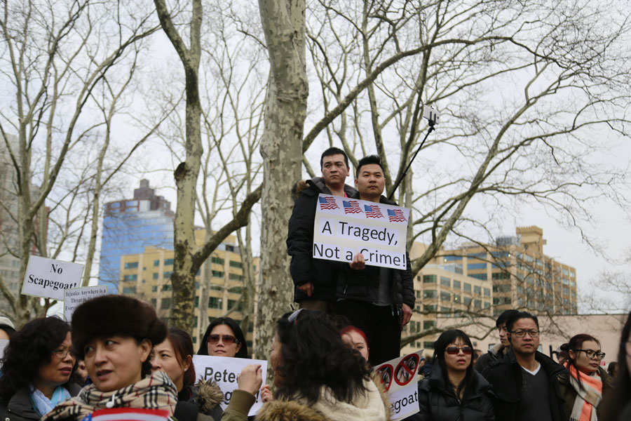 Tens of Thousands of Chinese Americans Protest Officer Peter Liang’s Conviction in New York City