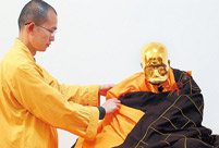 Monk's mummified body to be made into a gold Buddha statue