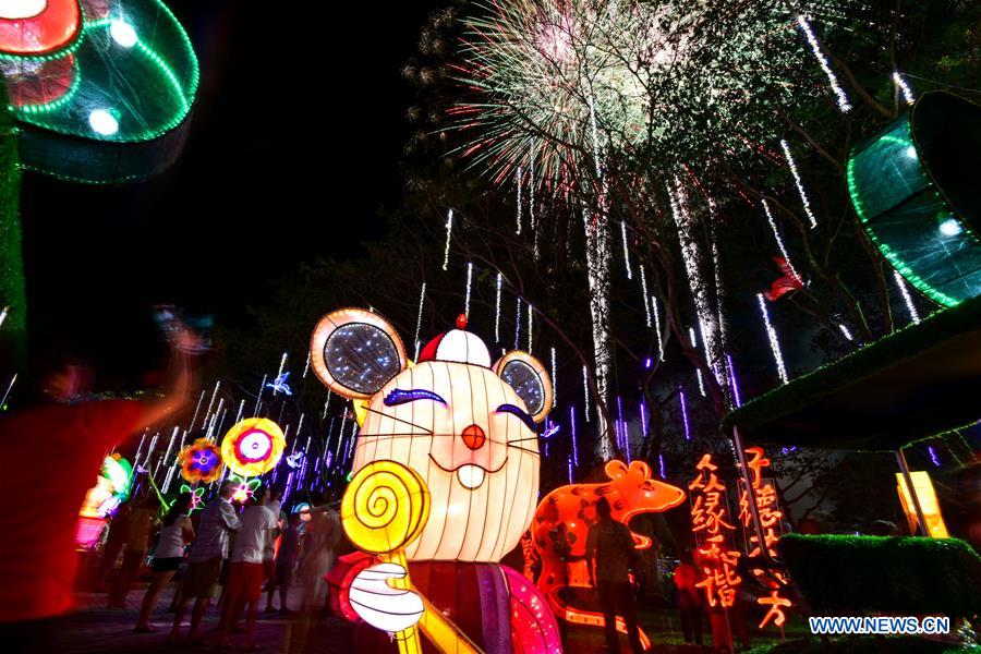 People visit Chinese New Year Lantern Festival in Malaysia