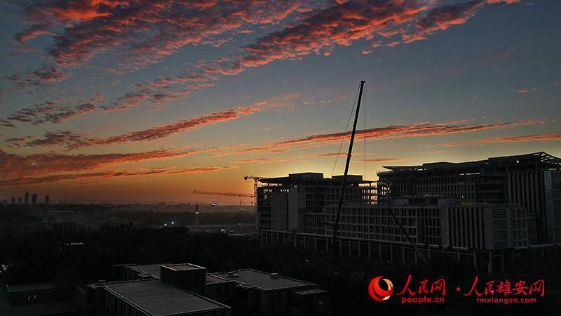 Enchanting view of Xiong'an New Area at dusk