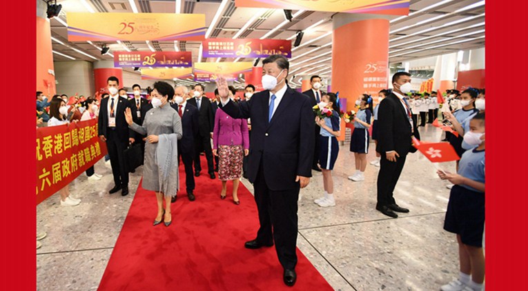 President Xi arrives in Hong Kong for anniversary celebrations