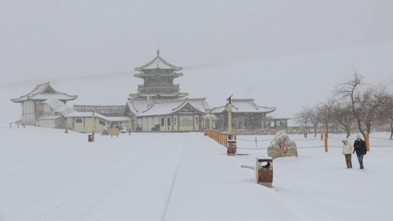 Snow scenery in Dunhuang, NW China