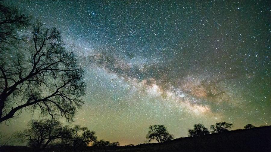 Night landscape against stunning Milky Way in N China