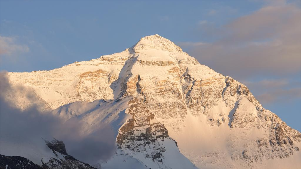 View of Mount Qomolangma at sunset