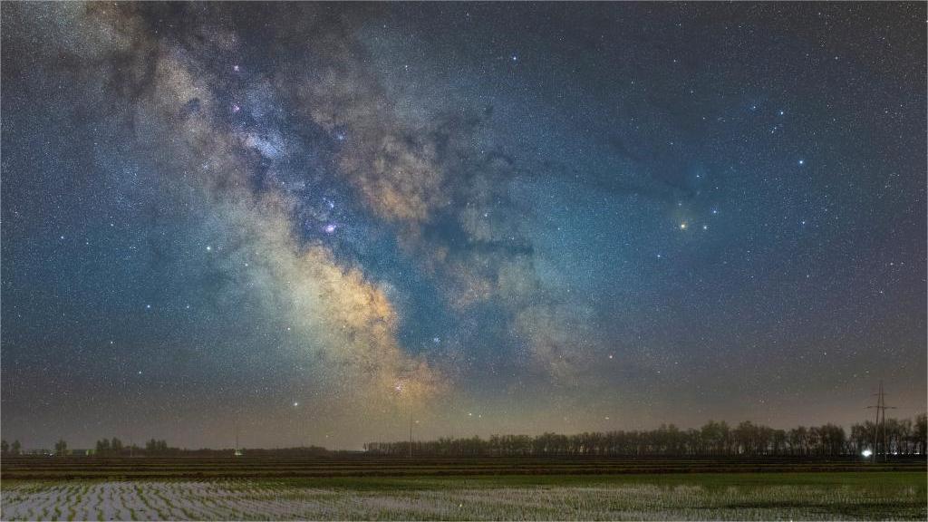 Night view of paddy fields in Heilongjiang, NE China