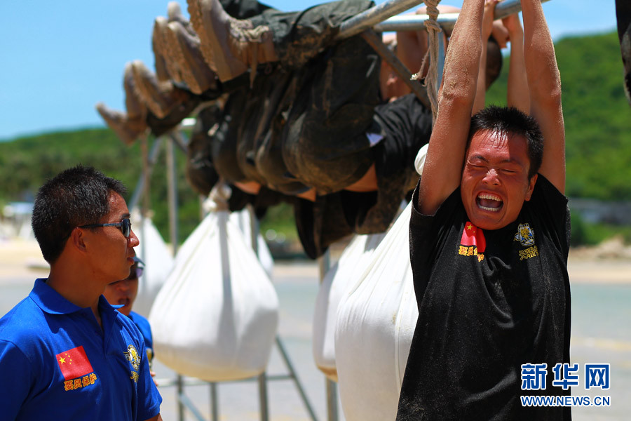 Rigorous physical training. (Xinhua/Liu Changlong) 