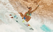 Surfer tackles waves in the middle of the desert