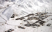 Snow scenery of Yumen, China's Gansu