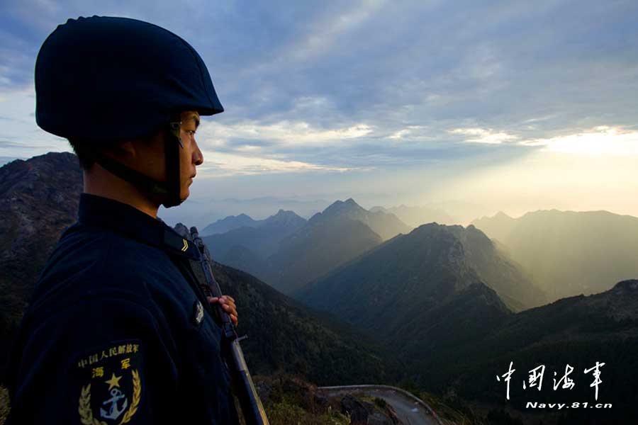 The radar station run by the East China Sea Fleet of the Navy of the Chinese People's Liberation Army (PLA), a naval coast observation and communication post, known as the East China Sea outpost "beacon," is stationed on the Yandang Mountain. (navy.81.cn /Li Hao, Ye Wenyong) 