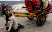 Dangerous moment at Crazy Drum Rickshaw Race 