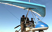 Powered parachutes used in quake rescue operations 