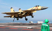 Taking-off, landing exercises of J-15 fighter jets