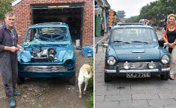 British couple travel with vintage car