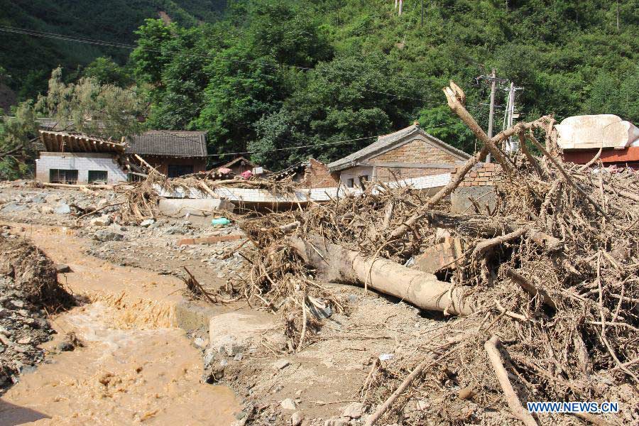 Damages caused by rainstorm in NW China