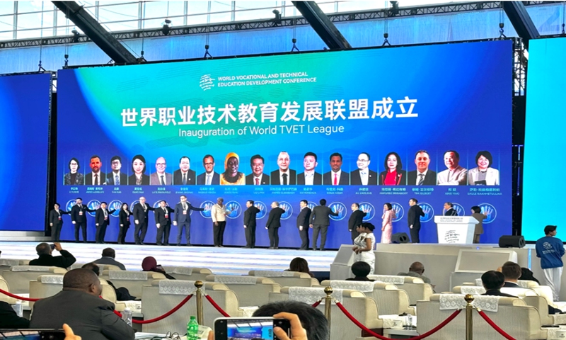 The World Technical and Vocational Education and Training League has been launched during 2024 World Vocational and Technical Education Development Conference on November 21, 2024, in North China's Tianjin Municipality. Photo: Liu Caiyu/GT